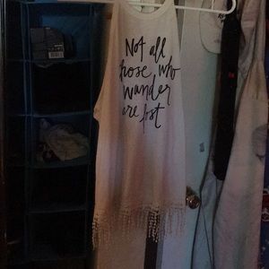 white halter top w tassels from hollister